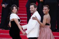 Selena Gomez, Edgar Ramírez and Zoe Saldana attend the red carpet premiere of \'Emilia Perez\' during the 77th Cannes Film Festival at Palais des Festivals in Cannes, France, on 18 May 2024