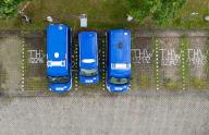 19 May 2024, Saxony, Dresden: Emergency vehicles at the THW