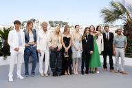 Hayes Costner, Abbey Lee Kershaw, Kevin Costner, Sienna Miller, Georgia MacPhail, Ella Hunt, Isabelle Fuhrman, Jena Malone, Wasé Chief, Luke Wilson and Alejandro Edda pose at the photo call of \'Horizon: An American Saga\' during the 77th Cannes Film Festival at Palais des Festivals in Cannes, France, on 19 May 2024