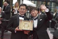 CANNES, FRANCE - MAY 20: Goro Miyazaki and Kenichi Yoda depart the Palme D