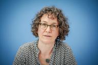 21 May 2024, Berlin: Miriam Rürup, Director of the Moses Mendelssohn Center and Professor of European-Jewish Studies at the University of Potsdam, gives a press conference on the protests at universities against the war in Gaza. Photo: Kay Nietfeld/dpa