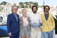 Martin Donovan, Maria Bakalova, Ali Abbasi and Sebastian Stan pose at the photo call of 