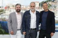 Wislan Esmeraldo, Karim_Ainouz and Mauricio Zacharias pose at the photo call of the 