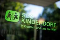 10 May 2024, Bavaria, Munich: The lettering "SOS Children