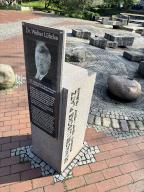 24 May 2024, Hesse, Lohfelden: View of the memorial stone for the murdered CDU politician Walter Lübcke on Dr. Walter Lübcke Square. The former district president of Kassel was shot dead by a right-wing extremist in Wolfhagen-Istha in northern Hesse on the night of June 2, 2019. Photo: Nicole Schippers/dpa
