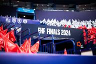25 May 2024, Hamburg: Handball: EHF European League, SG Flensburg-Handewitt - Dinamo Bucharest, Final Four, semi-final, Barclays Arena. The lettering of the EHF Finals 2024. Photo: Wedel Noah/dpa