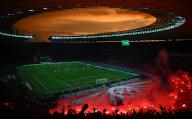 25 May 2024, Berlín;: Kaiserslautern fans used banned fireworks in the German Cup final against Bayer Leverkusen. The German second division club is expecting a heavy fine after the referee had to stop the game momentarily due to the thick smoke that spread through Berlin