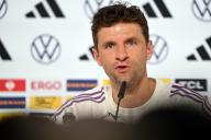 28 May 2024, Thuringia, Blankenhain: Soccer: National team, preparation for the home European Championship, press conference of the DFB team. Germany
