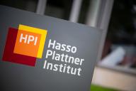 27 May 2024, Brandenburg, Potsdam: The logo of the Hasso Plattner Institute. Photo: Sebastian Christoph Gollnow/dpa