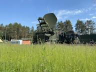 28 May 2024, Lithuania, Nemecine: A system for establishing satellite connections is located at the military base Photo: Alexander Welscher/dpa