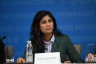 29 May 2024, China, Peking: Gita Gopinath, Deputy Managing Director of the International Monetary Fund (IMF), speaks during a press conference. An IMF team expects China