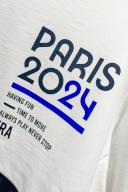 27 May 2024, France, Paris: A T-shirt with the lettering of the 2024 Olympic Games is on sale in a supermarket. The Olympic Games will take place in Paris from July 26, 2024 to August 11, 2024. Photo: Frank Molter/dpa