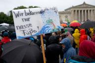 31 May 2024, Bavaria, Munich: Numerous people take part in a climate strike demonstration on Königsplatz and hold up a placard reading "We