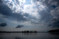 02 June 2024, Brandenburg, Bad Saarow: Clouds gather over Lake Scharmützelsee in the morning. Photo: Monika Skolimowska/dpa