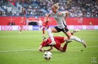 31 May 2024, Mecklenburg-Western Pomerania, Rostock: Soccer, Women: European Championship qualifier, Germany - Poland, League A, Group 4, Matchday 3, Ostseestadion. Germany