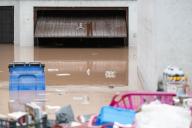 03 June 2024, Baden-Württemberg, Schlechtbach: Lower garages are flooded. Photo: Marijan Murat/dpa