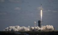 A SpaceX Falcon 9 rocket carrying the company\'s Crew Dragon spacecraft is launched on NASA\u0092s SpaceX Crew-5 mission to the International Space Station with NASA astronauts Nicole Mann and Josh Cassada, Japan Aerospace Exploration Agency (JAXA) astronaut Koichi Wakata, and Roscosmos cosmonaut Anna Kikina onboard, Wednesday, Oct. 5, 2022, at NASA\u0092s Kennedy Space Center in Florida. NASA\u0092s SpaceX Crew-5 mission is the fifth crew rotation mission of the SpaceX Crew Dragon spacecraft and Falcon 9 rocket to the International Space Station as part of the agency\u0092s Commercial Crew Program. Mann, Cassada, Wakata, and Kikini launched at 12:00 p.m. EDT from Launch Complex 39A at the Kennedy Space Center to begin a six month mission onboard the orbital outpost. Photo Credit: (NASA\/Joel Kowsky) Mandatory Credit: Joel Kowsky \/ NASA via CNP