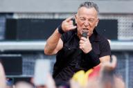 15 July 2023, Hamburg: US musician Bruce Springsteen is on stage at Volkspark Stadium. Photo: Georg Wendt/dpa