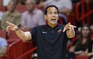 Miami Heat head coach Erik Spoelstra reacts during the first half of the NBA Play-in basketball game between the Miami Heat and the Chicago Bulls at Kaseya Center in Miami, Florida, USA, 19 April 2024.EFE/ Rhona Wise SHUTTERSTOCK OUT
