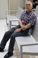 Spanish 74-year-old pensioner Pompeyo Gonzalez sits on the bench at the National Court in Madrid, central Spain, in the first day of his trial, 13 May 2024. Gonzalez is accused of sending six letter bombs in late 2022 to the Ukrainian and U.S. embassies, Prime Minister Pedro Sanchez