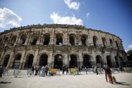 General view of the bullring in Nimes, France, 17 May 2024, moments before the bullfighting event with Spanish bullfighters Enrique Ponce, David Galvan and Alejandro Talavante. EFE/Alberto Estevez