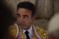 Spanish bullfighter Enrique Ponce reacts before the first bullfighting of the Pentecostes fair held at the bullring in Nimes, France, 17 May 2024. EFE\/Alberto Estevez