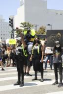 Black Lives Matter Protest in Culver City following the killing George Floyd out and about for Black Lives Matter (BLM) Protesters Take to the Streets in Wake of George Floyd Death, From Sony Studios to police department, Culver City, CA June 6, 2020. Photo By: APEGA International/Everett Collection