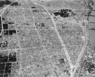 Aerial view of bomb damage in Tokyo, Japan, during the World War 2. 1945. (BSLOC_2014_10_121)