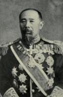 Prince Ito Hirobumi, four time Prime Minister of Japan and Resident-General of occupied Korea from 1905-1909. He oversaw the annexation of Korea until his assassination by a Korean nationalist in 1909. (PO-ROY-PrinceHirobumiIto_AO-japansfightforfr03wilsuoft_0572_ARC)