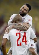 Jermaine Pennant of Liverpool Reds (R) celebrates with teammate after scoring a goal during the Battle Of The Reds match between Manchester Reds and Liverpool Reds at National Stadium Bukit Jalil in Kuala Lumpur, Malaysia on April 27, 2024. (EyePress Newswire/FL Wong