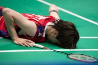 ChinaÕs Chen Yu Fei reacts during in the final of the Uber Cup held in Chengdu in southwestern China