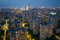 A night view of a residential area built in recent years in Nanjing in east China