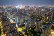 A night view of a residential area built in recent years in Nanjing in east China