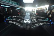 A view of life-size Lego mock of a Mercedes-AMG F1 W14 E Performance in Hangzhou in east China