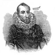Christopher Columbus, Italian explorer and trader, (c1872). Engraving of Columbus (1451-1506) with beard and ruff, from John Gilmary Shea