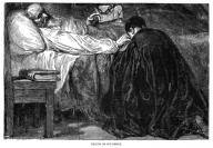 Death of Christopher Columbus, 1506, (1872). Italian explorer and trader Columbus (1451-1506) on his deathbed. Engraving from John Gilmary Shea