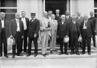 Railroad Men at White House - Heads: W.G. Lee, Pres., Board of Railway Trainmen; Warren B. Stone, Pres., Board of Locomotive Engineers; Herman W. Wills, Washington Republican Labor Orgs.; Alfred H. Smith, V.P., N.Y.C. Railway; A.B. Garretson, Pres., Ord. Railway Conductors; Head in Door Unident.; 1/2 Face, 1913