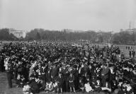 Liberty Loan Crowds, 1917. Liberty Bonds for sale in Washington DC, White House visible at left