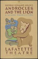 Androcles and the Lion, New York, 1938. The Federal Theatre Project, created by the U.S. Works Progress Administration in 1935, was designed to conserve and develop the skills of theater workers, re-employ them on public relief, and to bring theater to thousands in the United States who had never before seen live theatrical performances