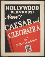 Caesar and Cleopatra, Los Angeles, 1938. 