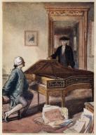Mozart and the mysterious stranger, 1791, (c1914). The stranger was a messenger from Count Walsegg-Stuppach with a commission for a Requiem for voices and orchestra. The Requiem was for the Count