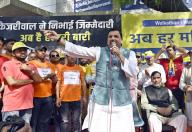 NEW DELHI, INDIA - MAY 5: AAP senior leader and MP Sanjay Singh addresses during Walkathon at old Rajendra Nagar, on May 5, 2024 in New Delhi, India. (Photo by Sanjeev Verma\/Hindustan Times