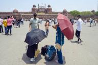 NEW DELHI, INDIA - MAY 5: Visitors out on a hot sunny day at Red fort, in New Delhi, on May 5, 2024 in New Delhi, India. As temperature is rise in Delhi NCR. (Photo by Sanjeev Verma\/Hindustan Times