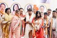 NEW DELHI, INDIA - MAY 7: Congress and AAP party leaders joining BJP in presence of Delhi BJP President Virendra Sachdeva and Manoj Tiwari at Pt. Pant Marg, on May 7, 2024 in New Delhi, India. (Photo by Sanjeev Verma\/Hindustan Times