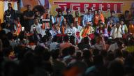 NEW DELHI, INDIA - MAY 8: Former Haryana CM Manohar Lal Khattar along with BJP candidate from North East Delhi Lok Sabha seat Manoj Tiwari during the election campaign at Burari on May 8, 2024 in New Delhi, India. (Photo by Raj K Raj\/Hindustan Times