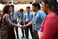 NAVI MUMBAI, INDIA - MAY 13: Students of Apeejay School Nerul, celebrate CBSE 10th exam result at Nerul on May 13, 2024 in Navi Mumbai, India. (Photo by Bachchan Kumar/Hindustan Times