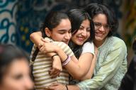 NEW DELHI, INDIA - MAY 13: Students of class 12th celebrating after the results for CBSE Class 10th and 12th are declared at St Thomas School, Mandir Marg on May 13, 2024 in New Delhi, India. (Photo by Sanchit Khanna/Hindustan Times