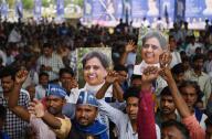 LUCKNOW, INDIA - MAY 13: Crowd gathered for Lok Election campaign rally of BSP Supremo Mayawati on May 13, 2024 in Lucknow, India. (Photo by Deepak Gupta Hindustan Times