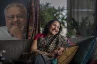 MUMBAI, INDIA - AUGUST 9: Rekha Jhunjhunwala, wife of Rakesh Jhunjhunwala poses for the photo at her house Rare Villa, Malabar Hill on August 9, 2023 in Mumbai, India. (Photo by Satish Bate/Hindustan Times