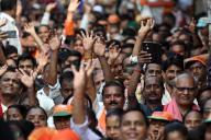 MUMBAI, INDIA - MAY 18: Supporters of Uttar Pradesh Chief Minister Yogi Adityanath during a public meeting in support of Mahayuti Mumbai North Central candidate Ujjwal Nikam at Kurla, on May 18, 2024 in Mumbai, India. (Photo by Raju Shinde/Hindustan Times 